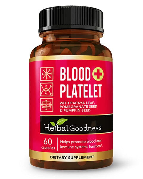 Blood Platelet Plus - Capsule 60/600mg-20X Strength - Blood and Immune System Function - Herbal Goodness Capsules Herbal Goodness 