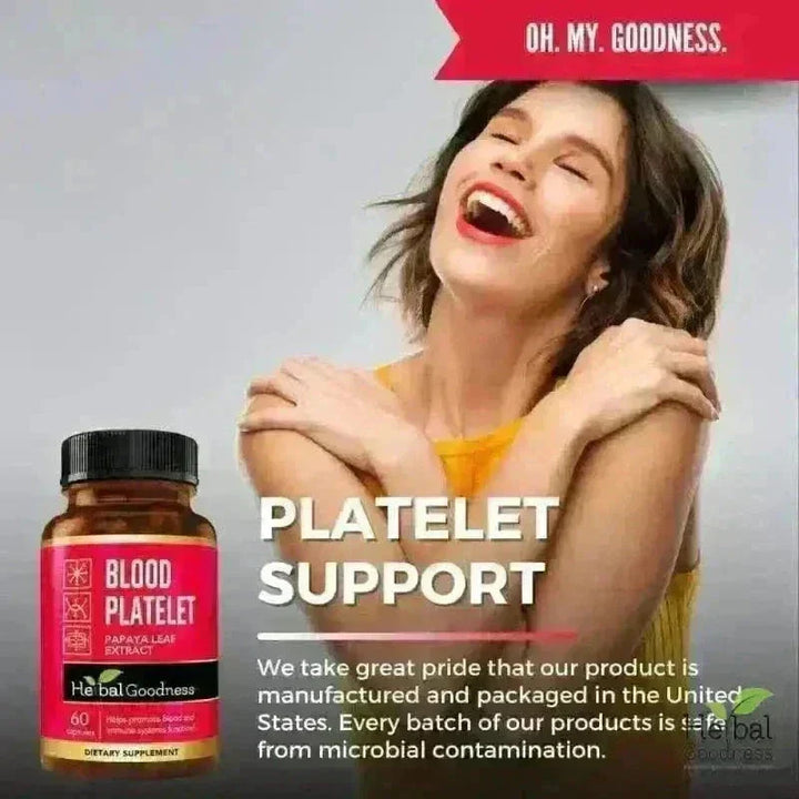 Blood Platelet Plus - 60/600mg 20X Strength Capsule - Platelet Boost Capsules Herbal Goodness 