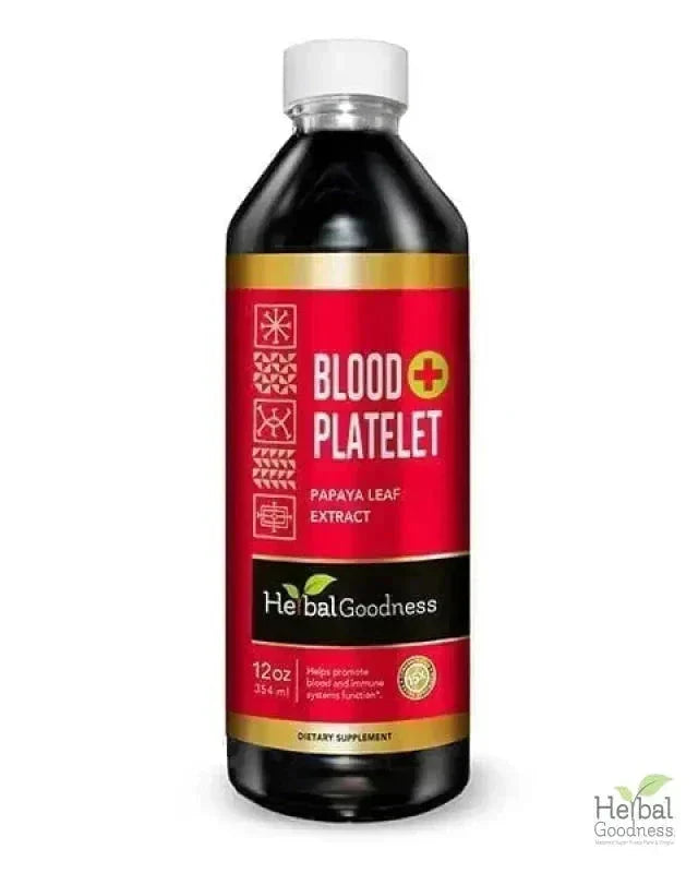 Blood Platelet Plus – Liquid Herbal Extract | 15X Strength Papaya Leaf - Immune Support - Herbal Goodness Liquid Extract Herbal Goodness 12 oz 