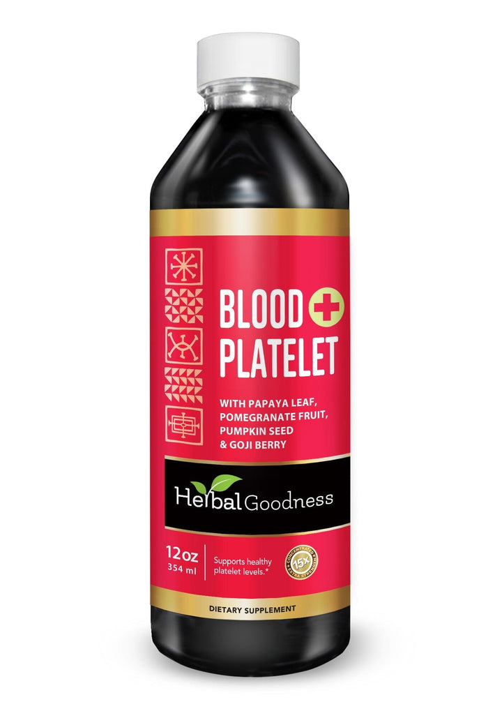 Blood Platelet with Papaya Leaf - Organic 15X Liquid Extract - Platelet & Bone Marrow Liquid Extract Herbal Goodness 12 oz 