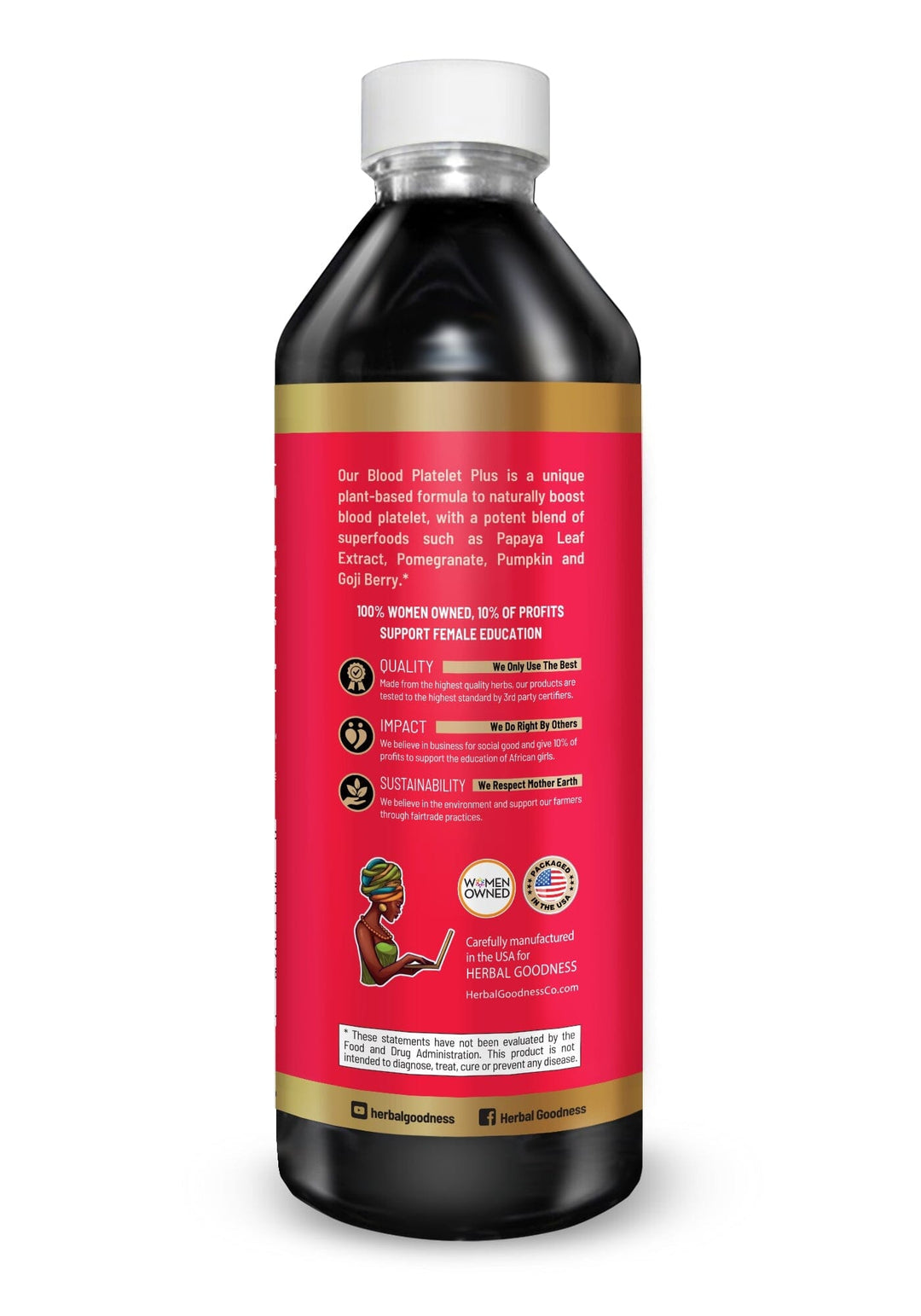 Blood Platelet with Papaya Leaf - Organic 15X Liquid Extract - Platelet & Bone Marrow Liquid Extract Herbal Goodness 