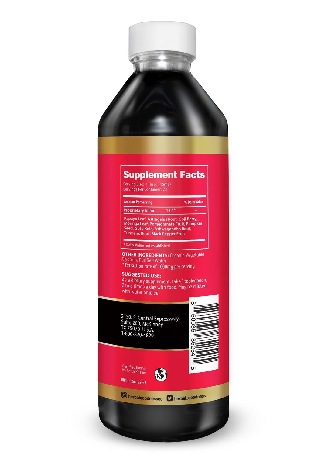 Blood Platelet with Papaya Leaf - Organic 15X Liquid Extract - Platelet & Bone Marrow Liquid Extract Herbal Goodness 