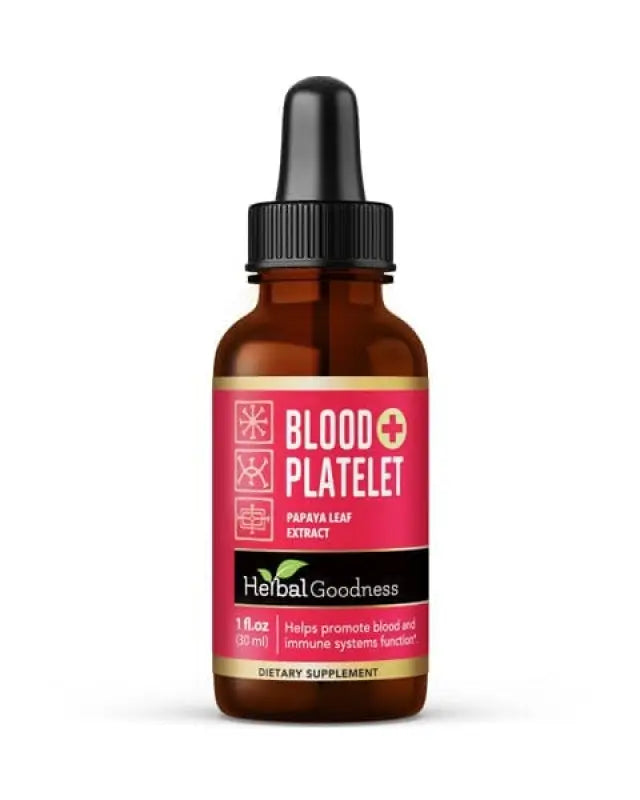 Blood Platelet with Papaya Leaf - Organic 1oz 15X Liquid Extract - Platelet & Bone Marrow Liquid Extract Herbal Goodness 1 oz 