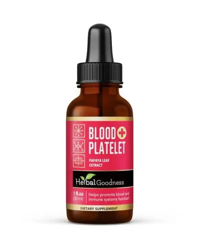 Blood Platelet with Papaya Leaf - Organic 15X Liquid Extract - Platelet & Bone Marrow Liquid Extract Herbal Goodness 1 oz 