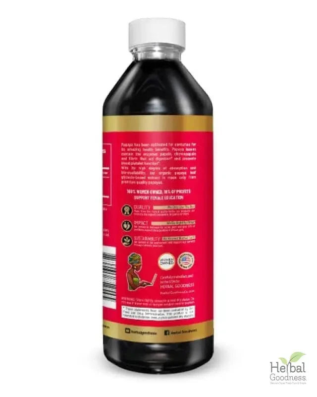 Blood Platelet with Papaya Leaf - Organic 15X Liquid Extract - Platelet & Bone Marrow Liquid Extract Herbal Goodness 