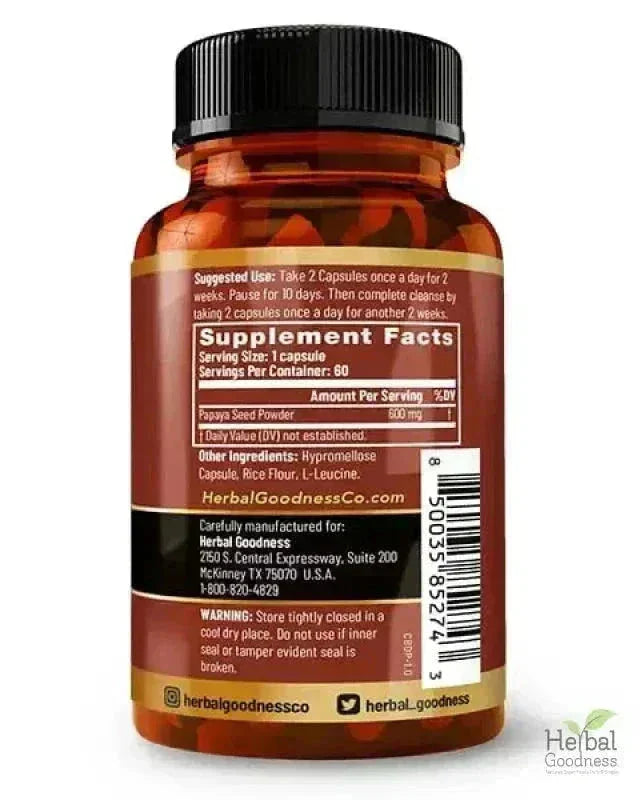 Body Detox Capsules 60ct /600mg Capsules Herbal Goodness 