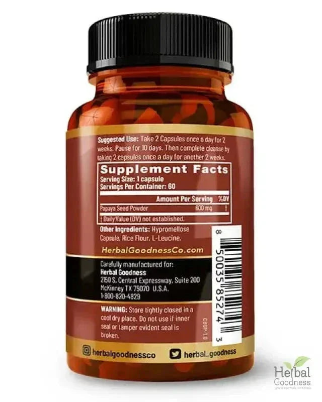 Body Detox Capsules 60ct /600mg - Herbal Goodness Capsules Herbal Goodness 