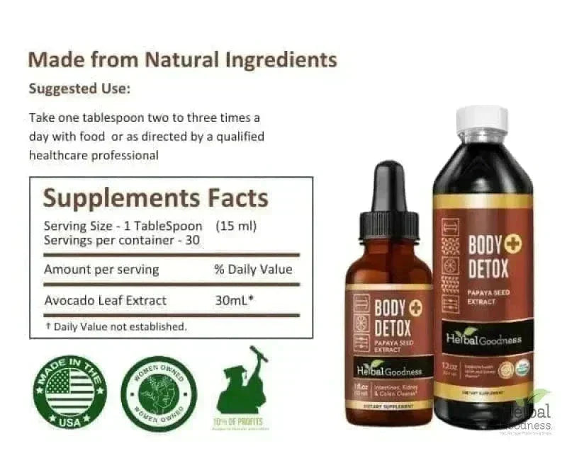 Body Detox Herbal Liquid Extract – Papaya Seed - Herbal Goodness Liquid Extract Herbal Goodness 