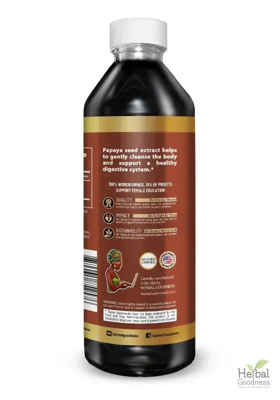 Body Detox with Papaya Seed - Organic 1oz 15X Liquid Extract - Intestine & Gut Cleanse Liquid Extract Herbal Goodness 