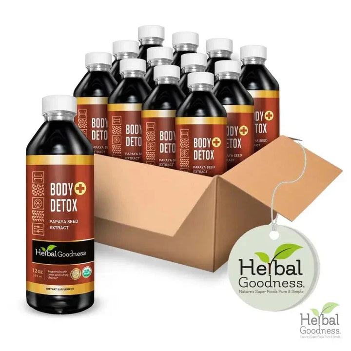 Body Detox with Papaya Seed - Organic 1oz 15X Liquid Extract - Intestine & Gut Cleanse Liquid Extract Herbal Goodness Case Qty (12) 