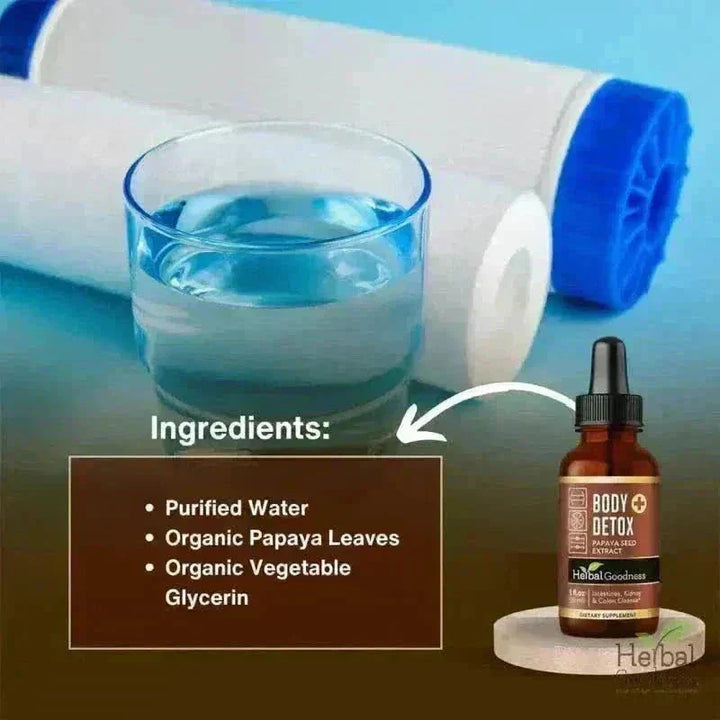 Body Detox with Papaya Seed - Organic 1oz 15X Liquid Extract - Intestine & Gut Cleanse Liquid Extract Herbal Goodness 