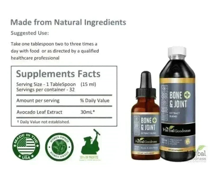 Bone and Joint Liquid Extract – Herbal Botanical Blend - Liquid Extract Liquid Extract Herbal Goodness 