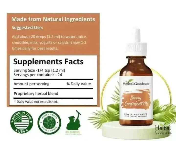 Bossy Confident Me - 2fl.oz - Mood &amp; Energy Liquid Extract Herbal Goodness 