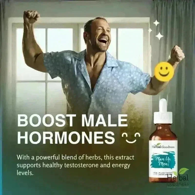 Man Up Men - 2fl.oz - Male Hormones &amp; Vitality Liquid Extract Herbal Goodness 