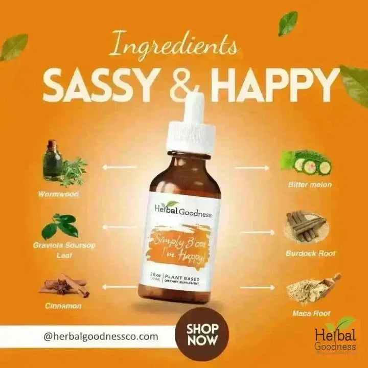 Simply Bcos Im Happy - 2fl.oz - Mood &amp; Zen Liquid Extract Herbal Goodness 