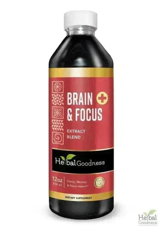 Brain and Focus Liquid Extract - Nootropic Brain Supplement - Herbal Goodness Liquid Extract Herbal Goodness 12 oz 