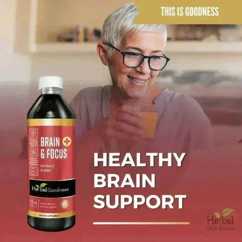 Brain and Focus - Organic 1oz 15X Liquid Extract - Cognition & Memory Liquid Extract Herbal Goodness 