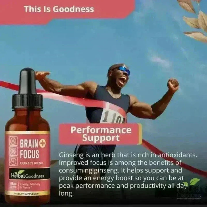 Brain &amp; Focus Plus | 15X Liquid Extract for Memory &amp; Cognitive Wellness Support Liquid Extract Herbal Goodness 