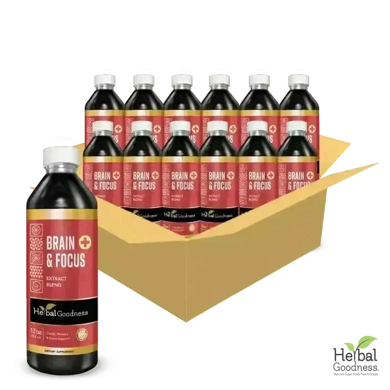 Brain and Focus - Organic 1oz 15X Liquid Extract - Cognition &amp; Memory Liquid Extract Herbal Goodness 