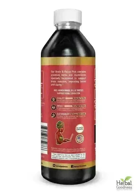 Brain and Focus - Organic 1oz 15X Liquid Extract - Cognition &amp; Memory Liquid Extract Herbal Goodness 