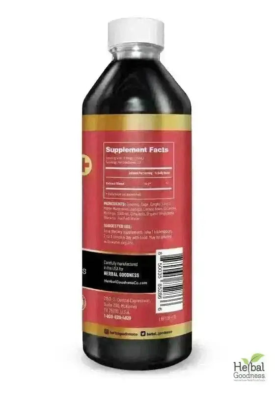 Brain and Focus - Organic 1oz 15X Liquid Extract - Cognition &amp; Memory Liquid Extract Herbal Goodness 