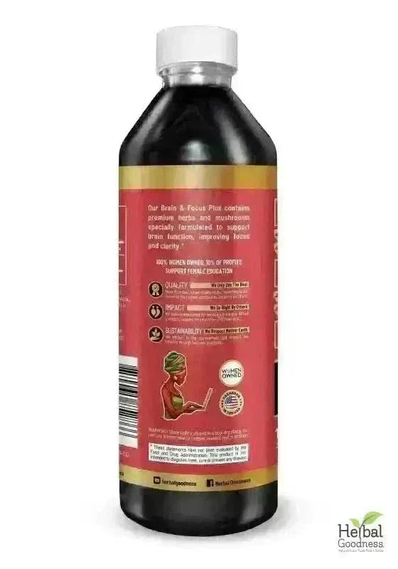 Brain & Memory Support - 15X Organic Liquid Extract – Focus & Cognitive Wellness Liquid Extract Herbal Goodness 