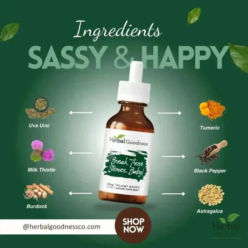 Break those Stones Baby! - 2fl.oz - Plant Based - Dietary Supplement - Herbal Goodness Liquid Extract Herbal Goodness 