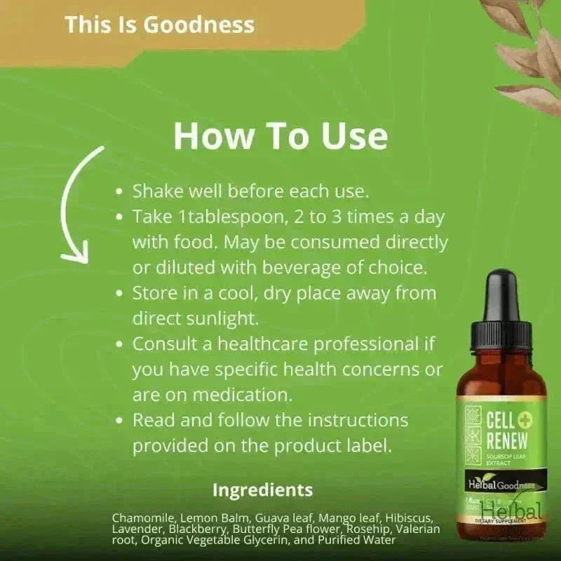 Cell Renew Plus – Organic - Liquid Extract - Herbal Goodness Liquid Extract Herbal Goodness 