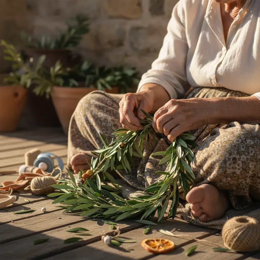 olive leaf crafts Mediterranean household