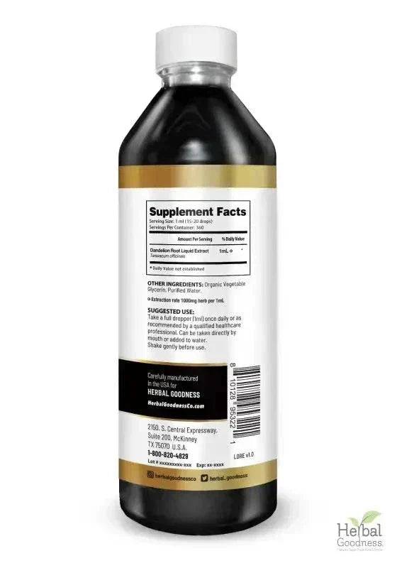 Dandelion Root Liquid Extract - Detox &amp; Liver Liquid Extract Herbal Goodness 