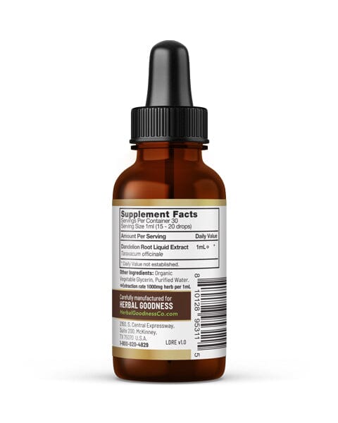 Dandelion Root Liquid Extract – Plant-Based Herbal Supplement Liquid Extract Herbal Goodness 