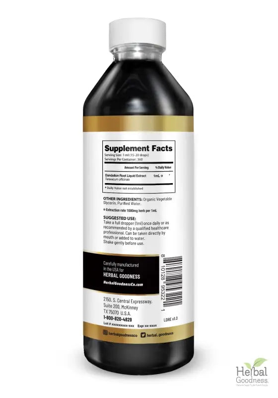 Dandelion Root Liquid Extract - Organic 1oz - Detox &amp; Liver Liquid Extract Herbal Goodness 