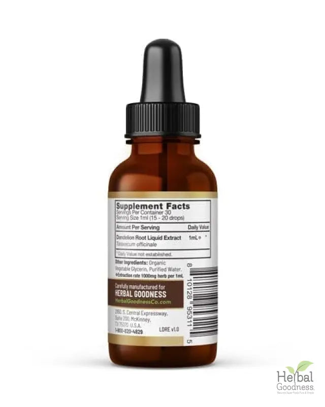 Dandelion Root Liquid Extract - Organic 1oz - Detox &amp; Liver Liquid Extract Herbal Goodness 