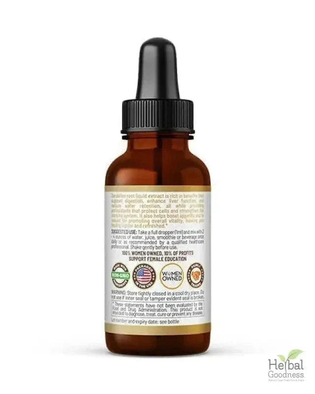 Dandelion Root Liquid Extract - Organic - Detox & Liver Liquid Extract Herbal Goodness 