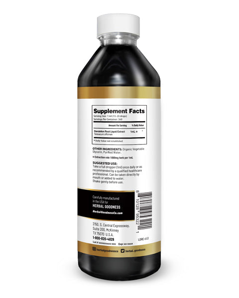 Dandelion Root Liquid Extract - Supports Digestion - Herbal Goodness Buy Liquid Extract