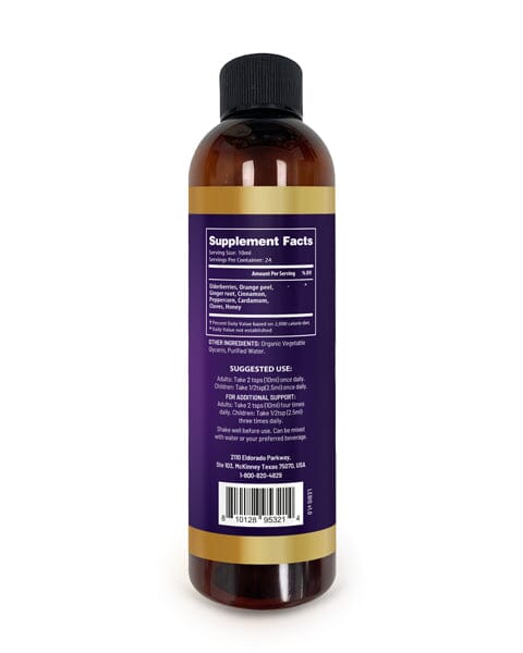 Elderberry Immune Syrup - Organic 12oz - Immune Support Liquid Extract Herbal Goodness 