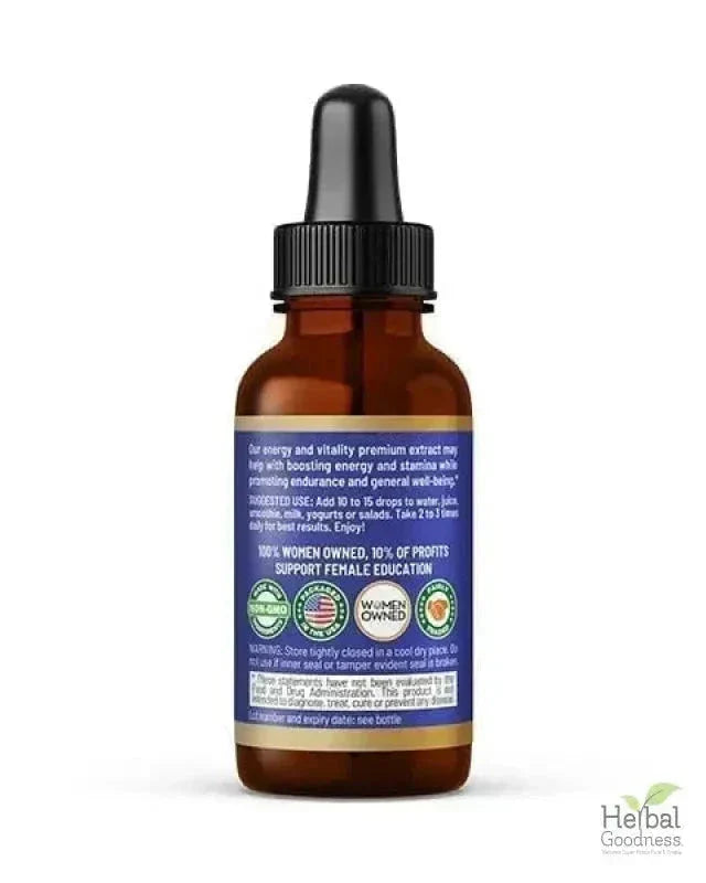 Energy and Vitality - Liquid Extract 12oz - Herbal Goodness Liquid Extract Herbal Goodness 
