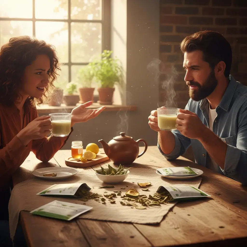 loose leaf soursop tea with teapot