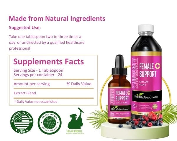 Female Support - Liquid Tincture - Lactation & Hormonal Support, Female Health - Herbal Goodness Liquid Extract Herbal Goodness 