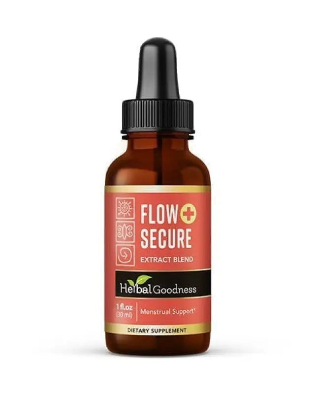 Flow Secure - 1oz 15X Liquid Extract - Female Hormone &amp; Menstrual Aid Liquid Extract Herbal Goodness 1 oz 