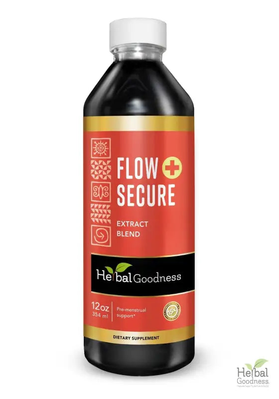 Flow Secure - 1oz 15X Liquid Extract - Female Hormone &amp; Menstrual Aid Liquid Extract Herbal Goodness 12 oz 