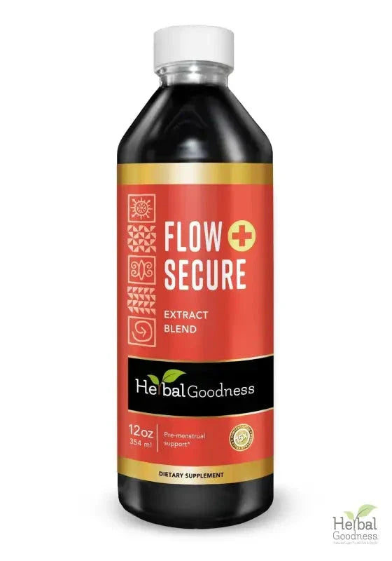 Flow Secure - 15X Liquid Extract - Female Hormone & Menstrual Aid Liquid Extract Herbal Goodness 12 oz 