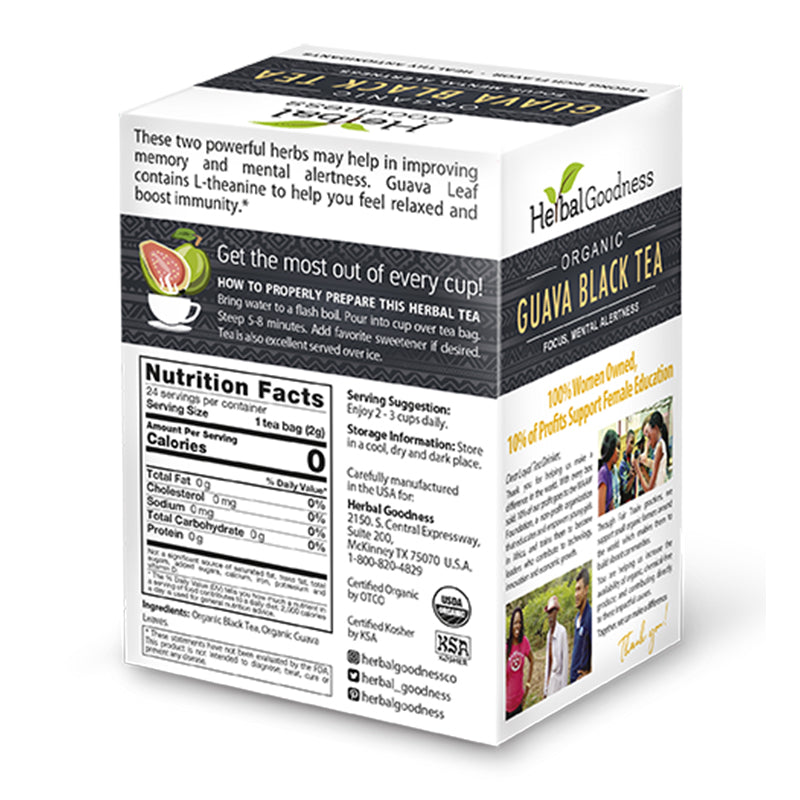 Guava Black Tea - Organic 24/2g - Mental Alertness - Herbal Goodness Buy Tea & Infusions