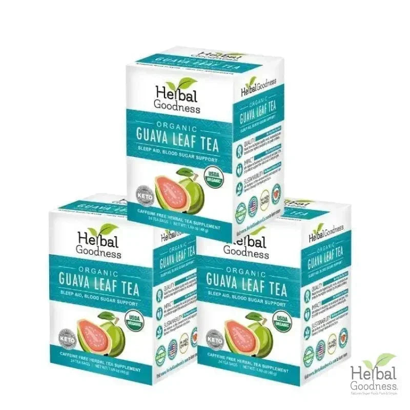 Guava Leaf Tea - Organic - Tea 24/2g - Caffeine-Free Tea & Infusions Herbal Goodness 3 Units 