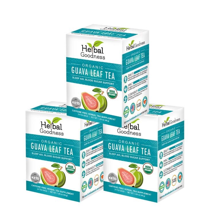 Guava Leaf Tea - Organic - Tea 24/2g - Caffeine-Free & Sustainably Sourced - Herbal Goodness Tea & Infusions Herbal Goodness Guava Tea Bundle - Daily Wellness Tea 