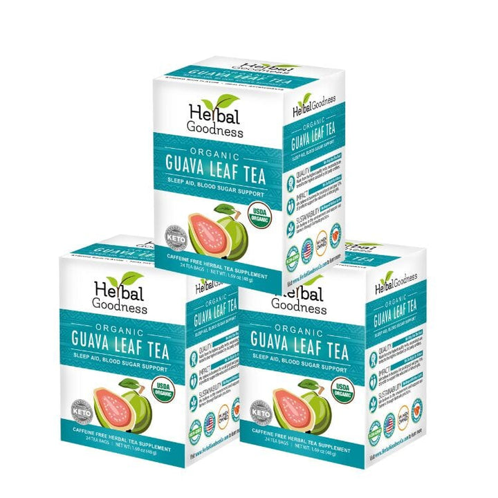 Guava Leaf Tea - Organic - Tea 24/2g - Caffeine-Free & Sustainably Sourced - Herbal Goodness Tea & Infusions Herbal Goodness Guava Tea Bundle - Daily Wellness Tea 