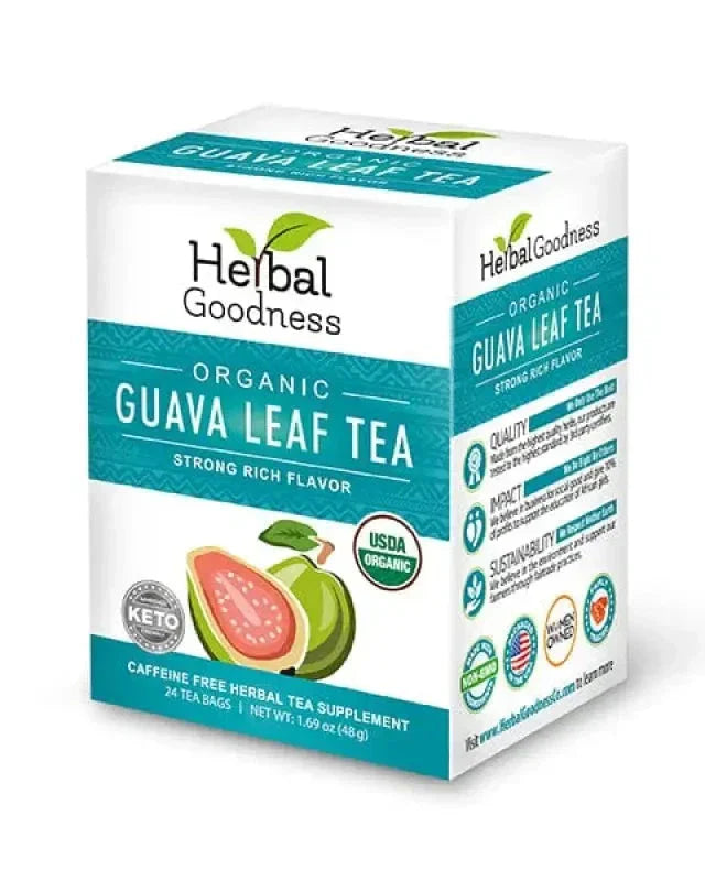 Guava Leaf Tea - Organic - Tea 24/2g - Caffeine-Free & Sustainably Sourced - Herbal Goodness Tea & Infusions Herbal Goodness Unit 