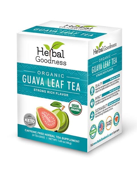 Guava Leaf Tea - Organic - Tea 24/2g - Caffeine-Free Tea & Infusions Herbal Goodness Unit 