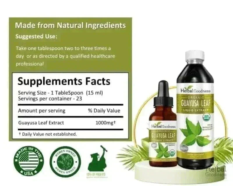 Guayusa Leaf Extract - Organic - Liquid Liquid Extract Herbal Goodness 