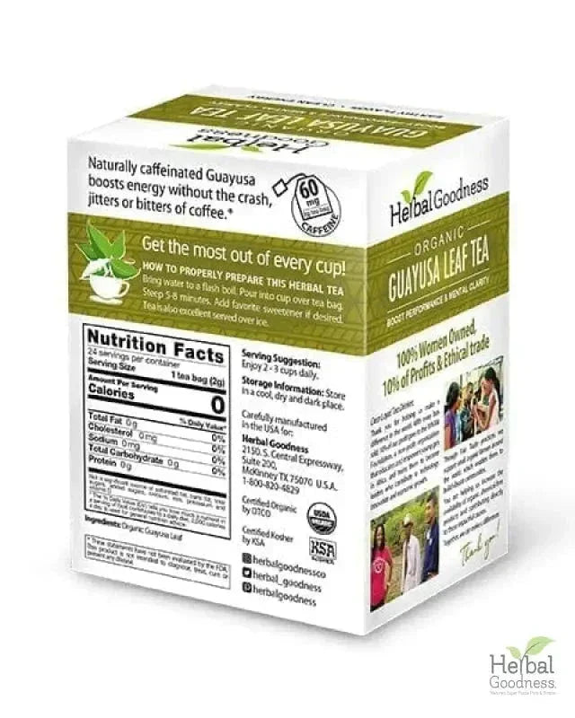 Guayusa Organic Tea 24 Bags | Energy | Herbal Goodness Guayusa Organic Tea 24 Bags | Energy | Herbal Goodness